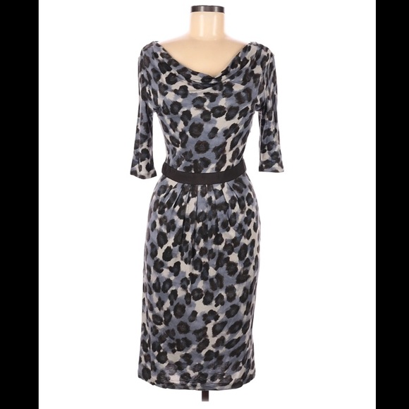 Banana Republic scoop neck leopard dress - size 0 - Picture 1 of 7